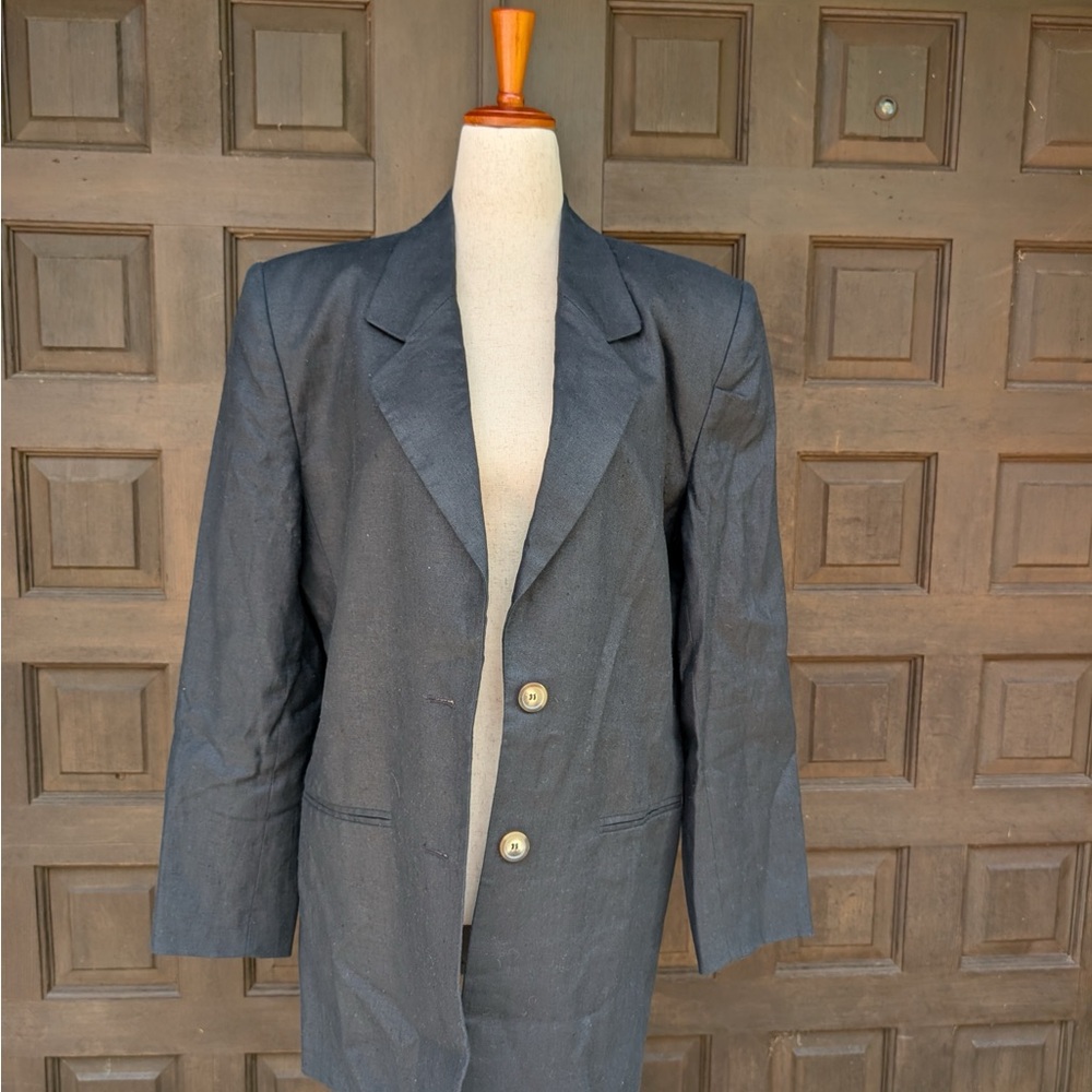 Vintage 90s Casual Corner Linen Blazer
